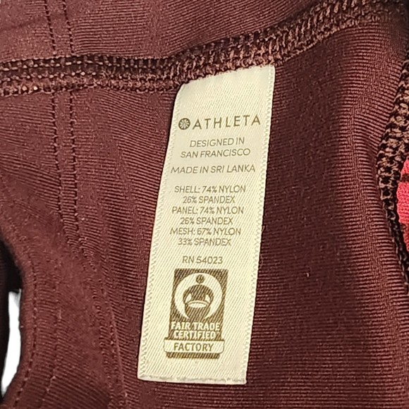 Athleta Workout 7/8 Tights w/ pockets All In Structure Colorblock Red Size M - Picture 11 of 11
